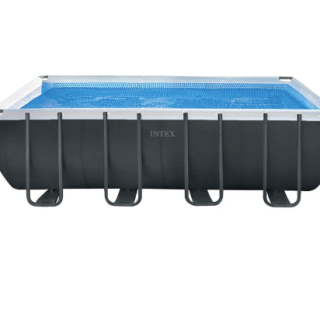Piscina Estructural INTEX Ultra XTR Frame 5.49m x 2.74m x 1.32m, 17.203L, con Bomba de Arena, Escalera, Cobertor y Tapiz